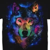 Clearance Cosmic Wolf Black T-Shirt T-Shirt | American Wildlife