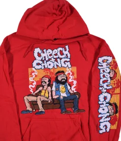 Clearance Couch Locked Red Sleeve Printed Hoodie Hoodie | Cheech And Chong
