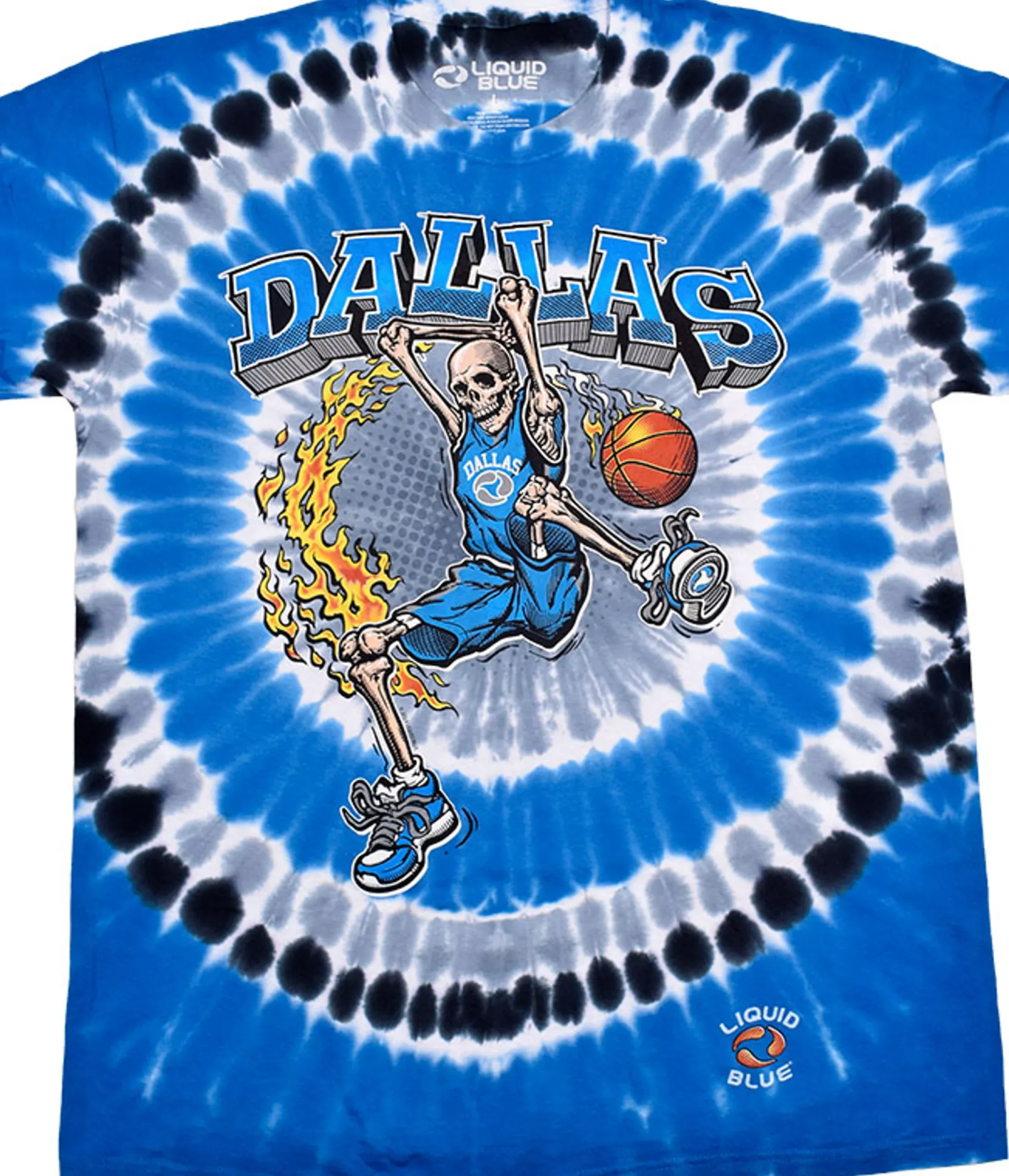Sale Dallas Dunker Basketball Skeleton Tie-Dye T-Shirt T-Shirt | Basketball