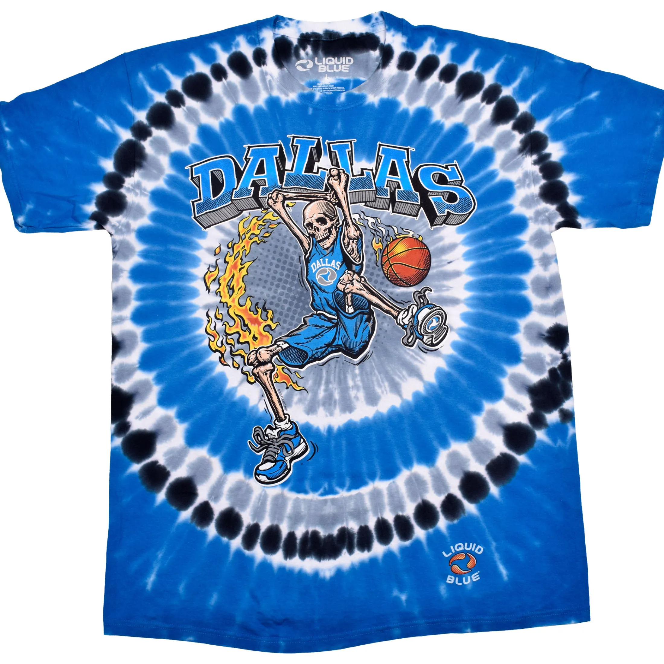 Sale Dallas Dunker Basketball Skeleton Tie-Dye T-Shirt T-Shirt | Basketball