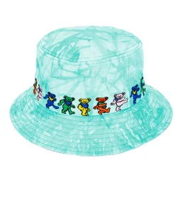 Clearance Dancin Bear Tie-Dye Green Bucket Hat Hats | Grateful Dead