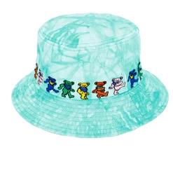 Clearance Dancin Bear Tie-Dye Green Bucket Hat Hats | Grateful Dead