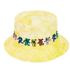 Outlet Dancin Bear Tie-Dye Yellow Bucket Hat Hats | Grateful Dead