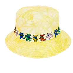 Outlet Dancin Bear Tie-Dye Yellow Bucket Hat Hats | Grateful Dead