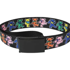 Hot Dancing Bear Adjustable Web Belt Black Large Belts | Grateful Dead