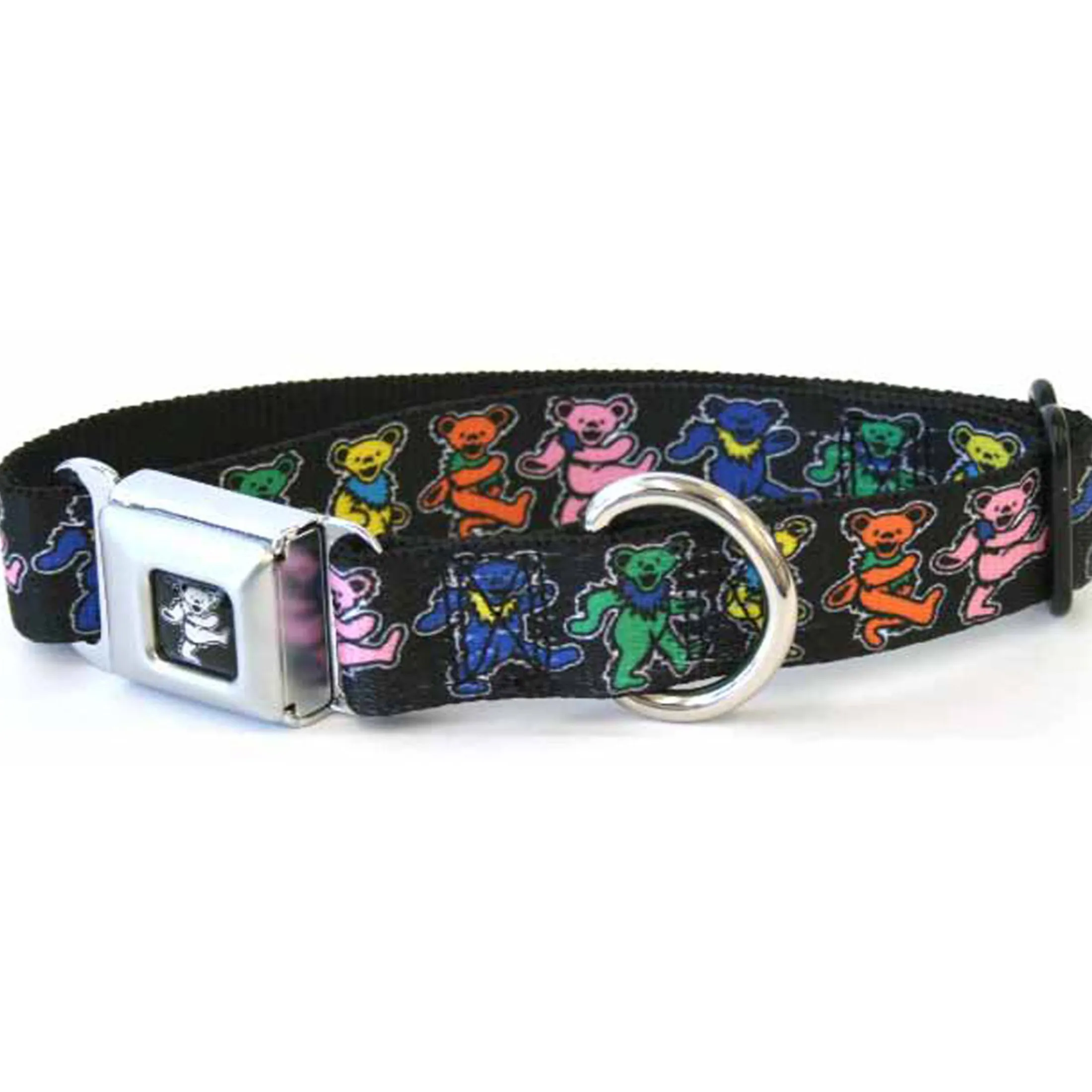 Online Dancing Bear Dog Collar Lg Black Grateful Dead