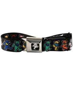 Best Dancing Bear Seatbelt Belt Black Belts | Grateful Dead