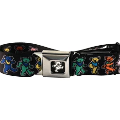 Best Dancing Bear Seatbelt Belt Black Belts | Grateful Dead