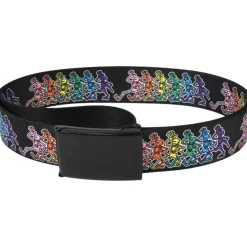 Fashion Dancing Skeletons Adjustable Web Belt Black Belts | Grateful Dead