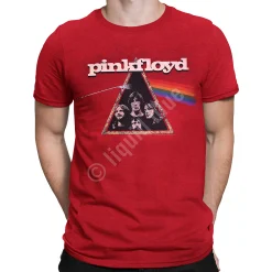 Sale Dark Side Retro Red Heather Poly-Cotton T-Shirt Poly-Cotton T-Shirt | Pink Floyd