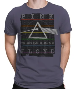 Fashion Dark Side Stamp Grey Athletic T-Shirt Athletic T-Shirt | Pink Floyd