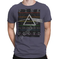 Fashion Dark Side Stamp Grey Athletic T-Shirt Athletic T-Shirt | Pink Floyd