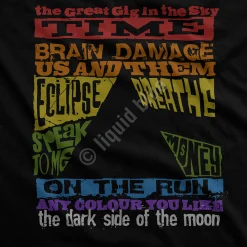 Clearance Dark Side Tracks Black Juniors Long Length T-Shirt Women Juniors Long Length | Pink Floyd