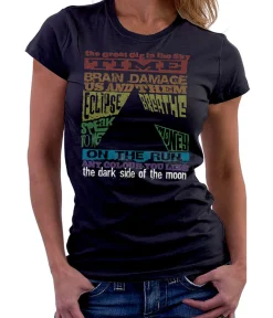 New Dark Side Tracks Black Womens Long Length T-Shirt Women Womens Long Length | Pink Floyd