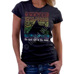 New Dark Side Tracks Black Womens Long Length T-Shirt Women Womens Long Length | Pink Floyd