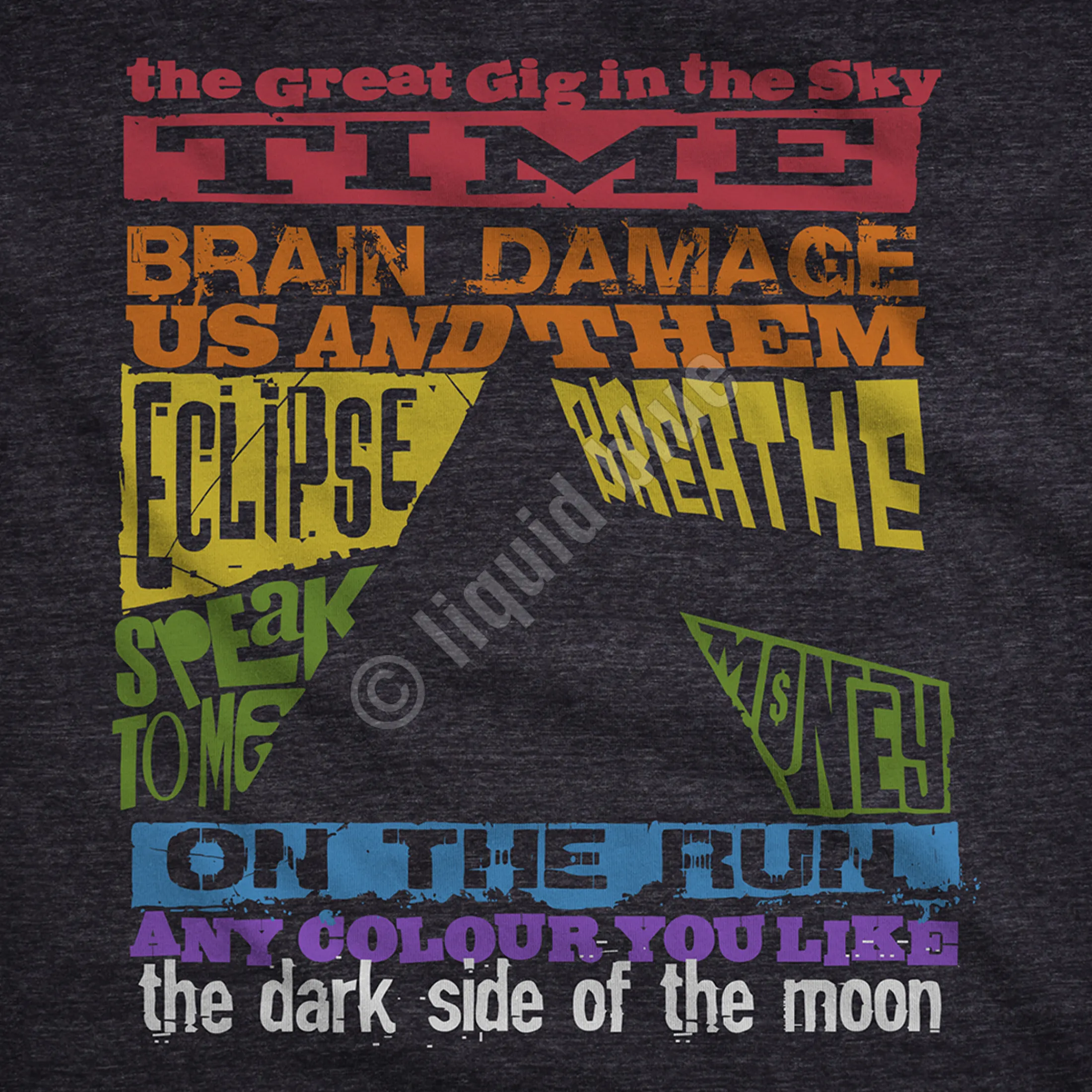 New Dark Side Tracks Dark Heather Tri-Blend T-Shirt Tri-Blend T-Shirt | Pink Floyd