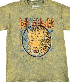 Discount Def Leppard Big Cat Green T-Shirt T-Shirt | Def Leppard