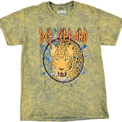 Discount Def Leppard Big Cat Green T-Shirt T-Shirt | Def Leppard