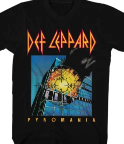 Online Def Leppard Pyromania Black T-Shirt T-Shirt | Def Leppard