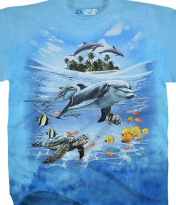 Hot Dolphin Domain Tie-Dye T-Shirt T-Shirt | Aquatic