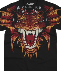 Clearance Dragon Head Black T-Shirt T-Shirt | Dark Fantasy
