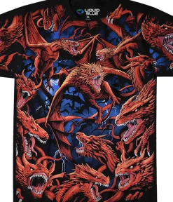 Discount Dragon Storm Black T-Shirt T-Shirt | Dark Fantasy