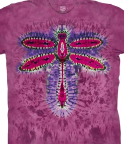 Discount Dragonfly Tie-Dye Classic Cotton T-Shirt T-Shirt | Novelty