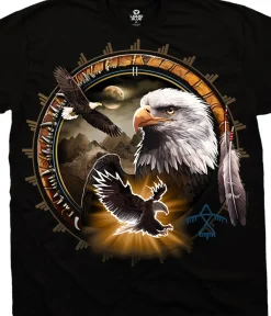 Fashion Eagle Dreamcatcher Black T-Shirt T-Shirt | American Wildlife