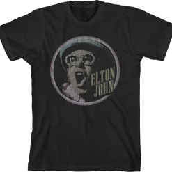Online Elton John Homage 2 Black T-Shirt T-Shirt | Elton John