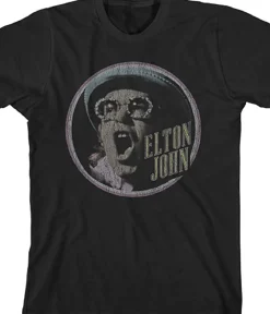 Online Elton John Homage 2 Black T-Shirt T-Shirt | Elton John