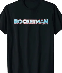 New Elton John Rocketman Black T-Shirt T-Shirt | Elton John