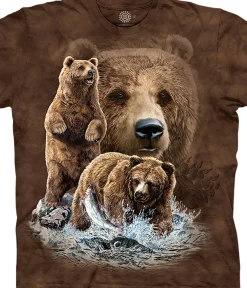 Discount Find 10 Brown Bears Classic Cotton T-Shirt T-Shirt | North American Animals