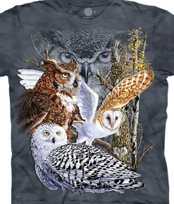 Clearance Find 11 Owls Classic Cotton T-Shirt T-Shirt | Birds