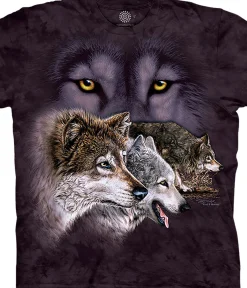 Online Find 9 Wolves Classic Cotton T-Shirt T-Shirt | Wolf Shirt Collection