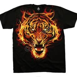 Sale Fire Tiger Black T-Shirt T-Shirt | Tigers