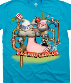 Online Flying Circus Foot Light Blue T-Shirt T-Shirt | Monty Python