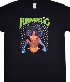 Sale Funkadelic Afro Girl Black T-Shirt T-Shirt | George Clinton