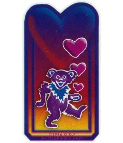 Hot GD Bear Heart Mini Sticker Grateful Dead