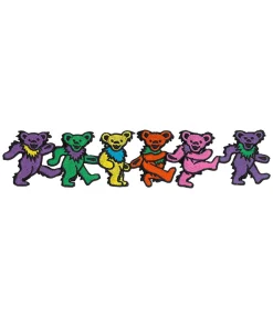Fashion GD Dancin Bear Strip Patch Patches | Grateful Dead