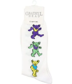 Hot GD Dancing Bear Ladies White Socks Socks | Grateful Dead