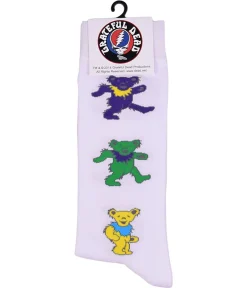 Outlet GD Dancing Bears Men's White Socks Socks | Grateful Dead