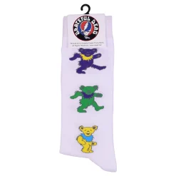 Outlet GD Dancing Bears Men's White Socks Socks | Grateful Dead