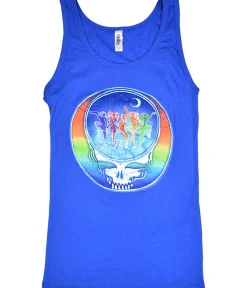 New GD Dancing Face Blue Juniors Tank Top T-Shirt Women Juniors Tank Top | Grateful Dead