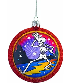Sale GD Dancing Skeleton Glass Ornament Grateful Dead | Classic