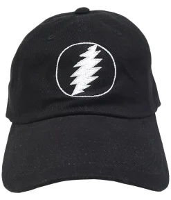 Clearance GD Lightning Bolt Black Baseball Cap Hats | Grateful Dead