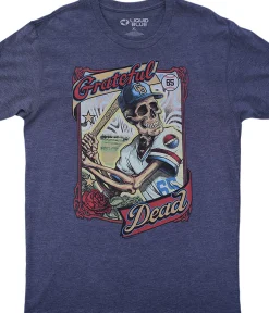 Sale GD On-Deck Dark Blue Heather Poly-Cotton T-Shirt Poly-Cotton T-Shirt | Grateful Dead