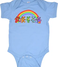 Discount GD Rainbow Bears Blue Onesie Kids Onesies | Grateful Dead