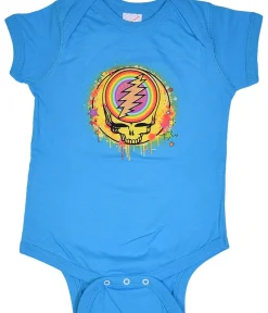 Sale GD Rainbow Splatter Blue Onesie Kids Onesies | Grateful Dead