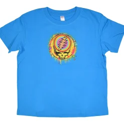 Discount GD Rainbow Splatter Blue Toddler T-Shirt Kids Toddler | Grateful Dead