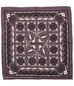 Clearance GD Rose Grey Bandana Bandanas | Grateful Dead